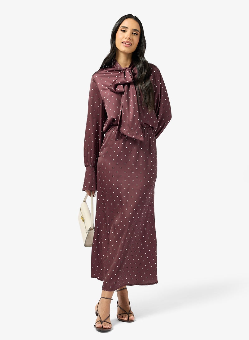 Ginger Satin Polka Dot Skirt - Image 2